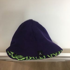 Youth Jordan hat purple/lime green reversible hat